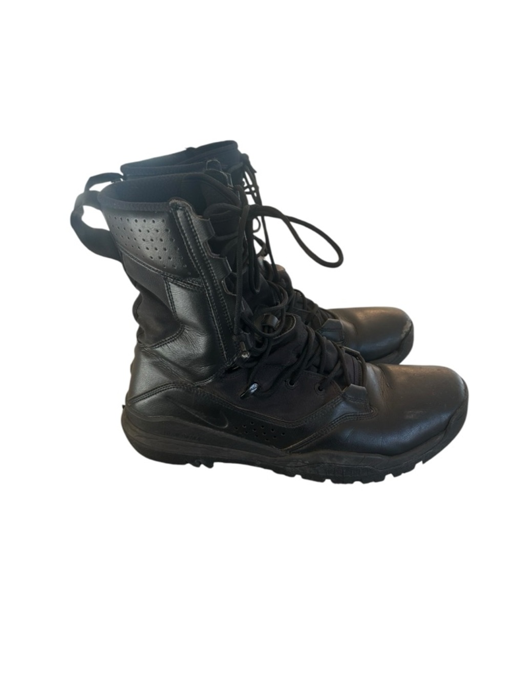 Nike Men's Black Tactical Boots - High Top Lace-Up size 12